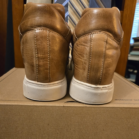 BED|STU ANDROMEDA Tan Leather Sneakers With Hidden Wedge - Picture 2 of 7